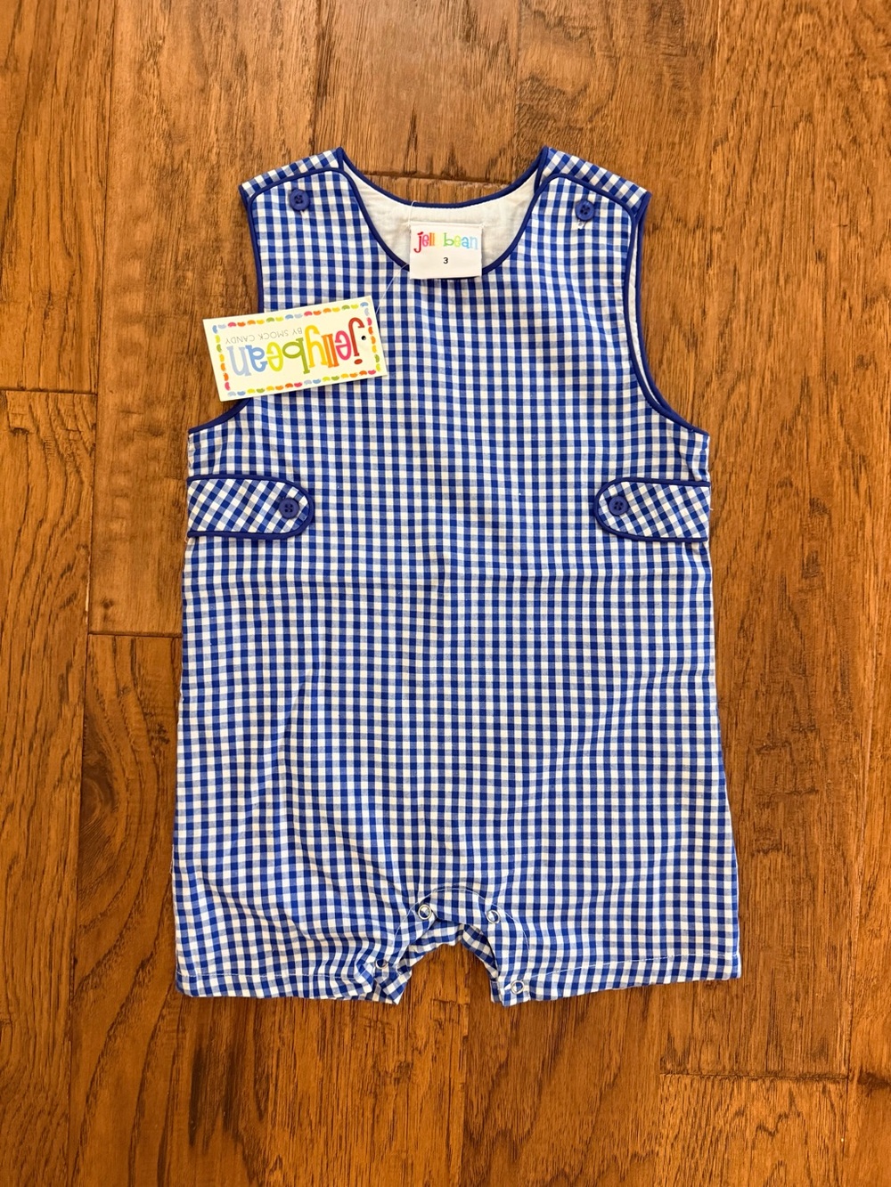 NWT Jellybean Blue & White Gingham Boys Jon Jon